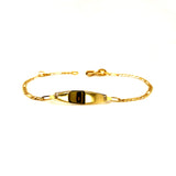 Pulsera cartier para bebés con placa grabable en oro amarillo 18k. 13cm-15cm