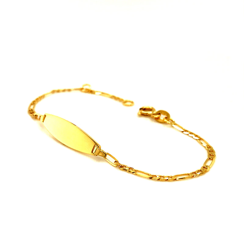 Pulsera cartier para bebés con placa grabable en oro amarillo 18k. 13cm-15cm