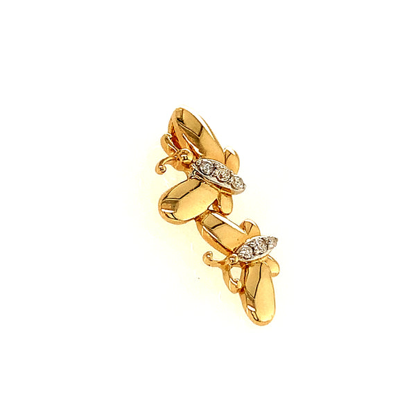 Dije (mariposas) con diamantes en oro amarillo 14kt.  ANTES: $299.00