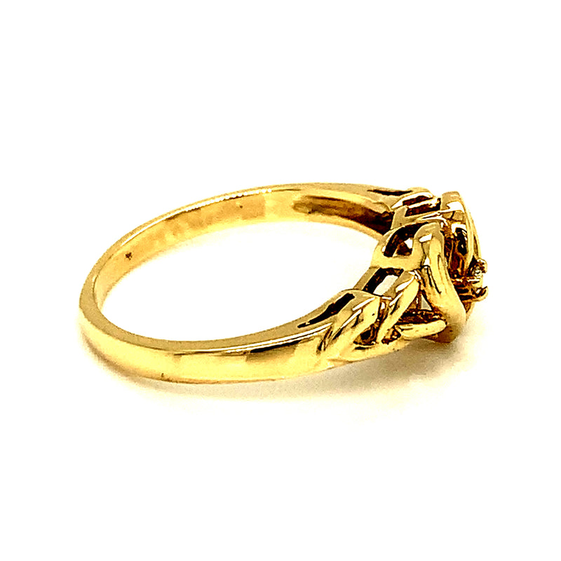 (SOFIA) Anillo de diamante en oro amarillo 10kt.