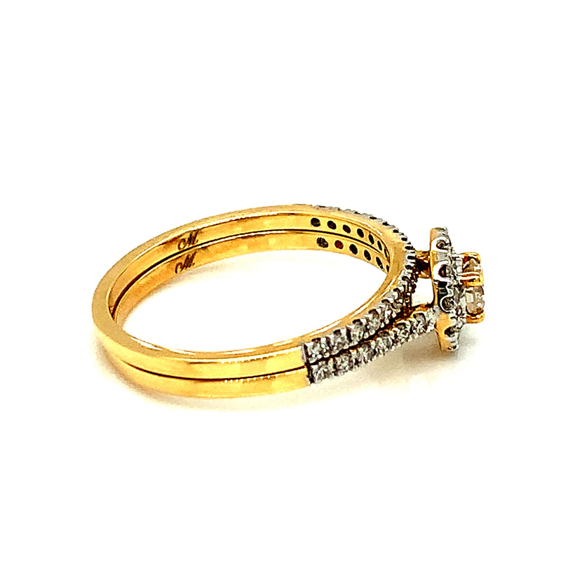 (MIA) Set de anillos con diamantes en oro amarillo 18kt.