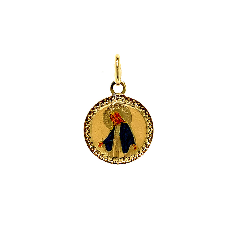 Dije (Virgen Maria) en oro amarillo 10kt.