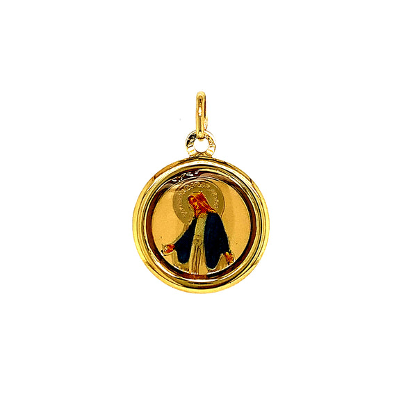 Dije (Virgen Maria) en oro amarillo 10kt.