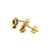 Aretes (nudo) en oro 3 Tonos 18k