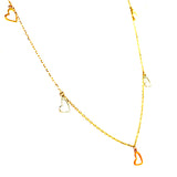 Collar (corazones) en oro tres tonos 10kt. 45cm
