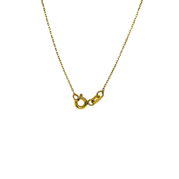 Collar (corazón rosado de circon) en oro amarillo 10kt. 45cm