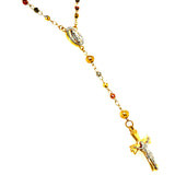 Rosario en oro tres tonos 10kt. 45cm