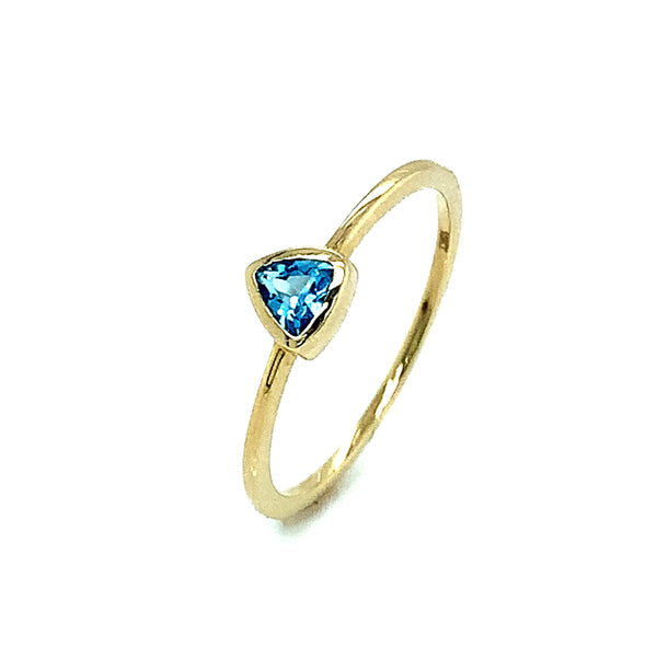 Anillo de topacio azul en oro amarillo 10kt