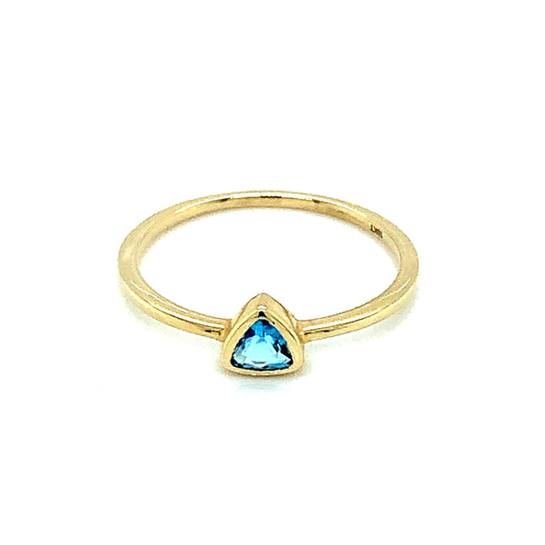 Anillo de topacio azul en oro amarillo 10kt