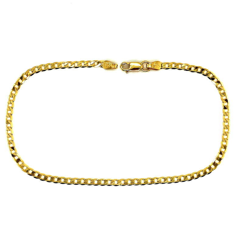 Pulsera (gourmet maciza) en oro amarillo 10kt. 21CM