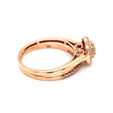 Set de anillos con diamantes en oro rosado 14k