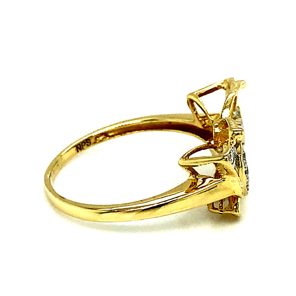 (SOFIA) Anillo (mariposa) con diamantes en oro amarillo 10k  ANTES: $549.00