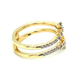 (SOFIA) Bandas con diamantes en oro amarillo 10kt.