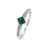 Anillo con esmeralda en plata 925
