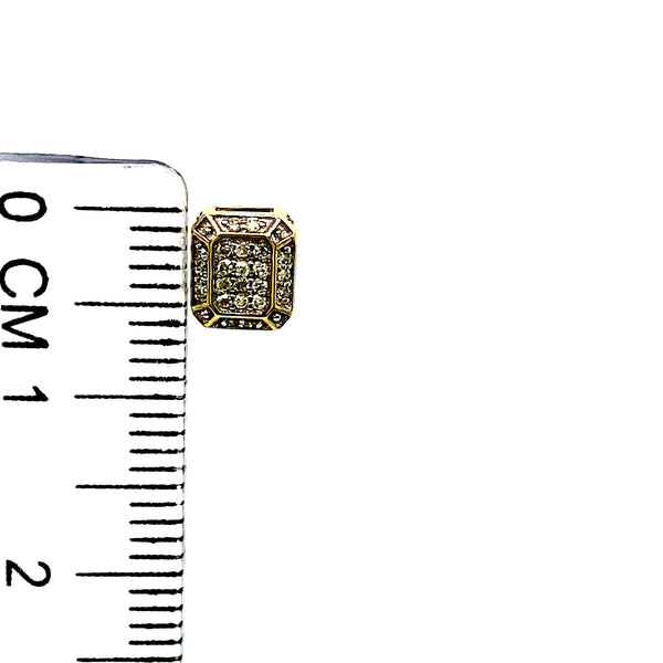 (SOFIA) Aretes (cuadrado) con diamantes en oro amarillo 10k  ANTES: $299.00