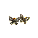 (SOFIA) Aretes (mariposa) con diamantes en oro amarillo 10k  ANTES: $599.00