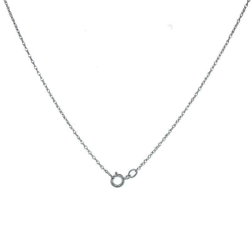 (SOFIA) Set de collar y aretes con diamantes en oro blanco 10k. 45cm