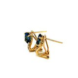 Aretes con topacio azul y diamantes en oro amarillo 14k ANTES: $599.00