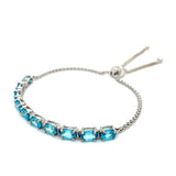 Pulsera (ajustable) con cuarzo azul en plata 925