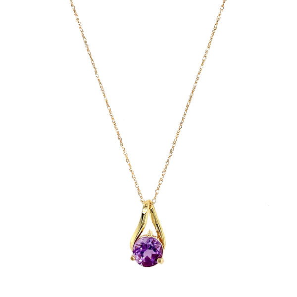 Collar de Amatista en oro amarillo 10k