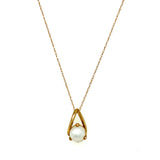 Collar de Perla en oro amarillo 10k