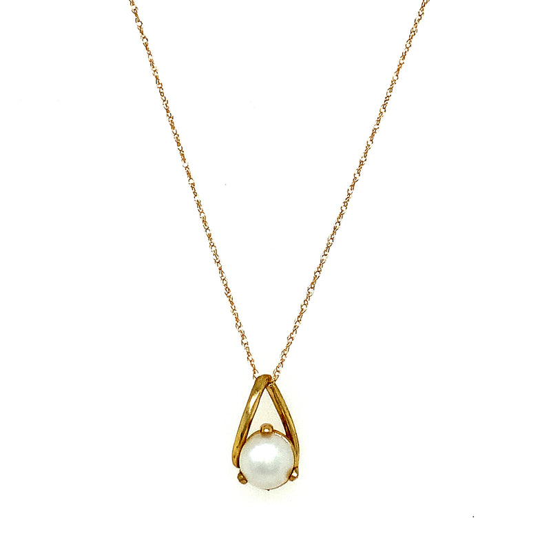 Collar de Perla en oro amarillo 10k