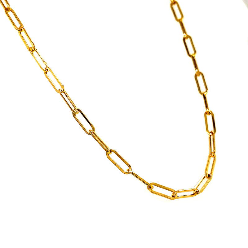 Cadena de Clip en oro amarillo 10k. 45cm