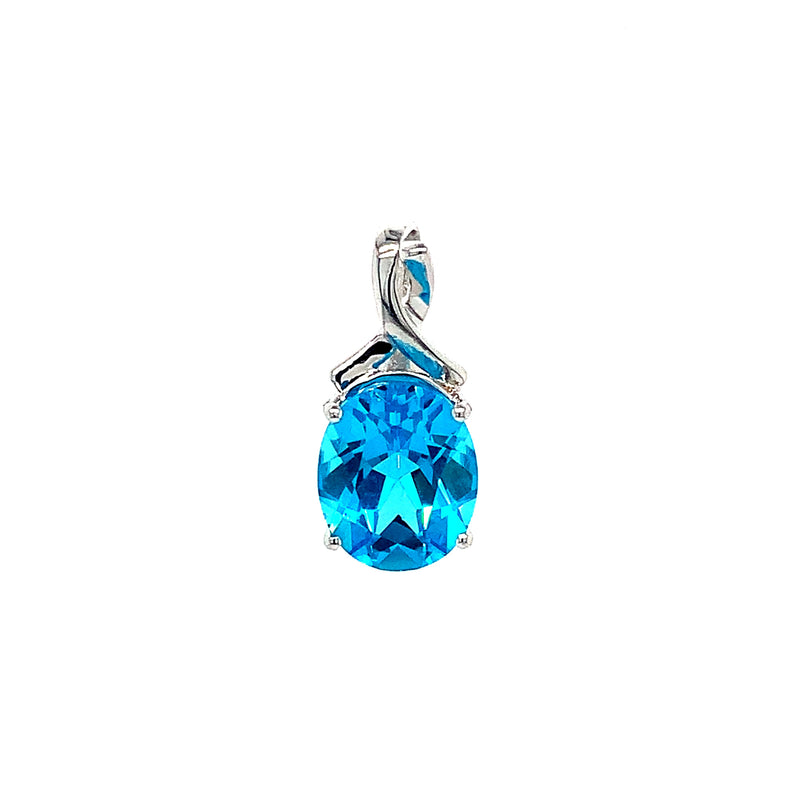 Dije de topacio azul en plata 925