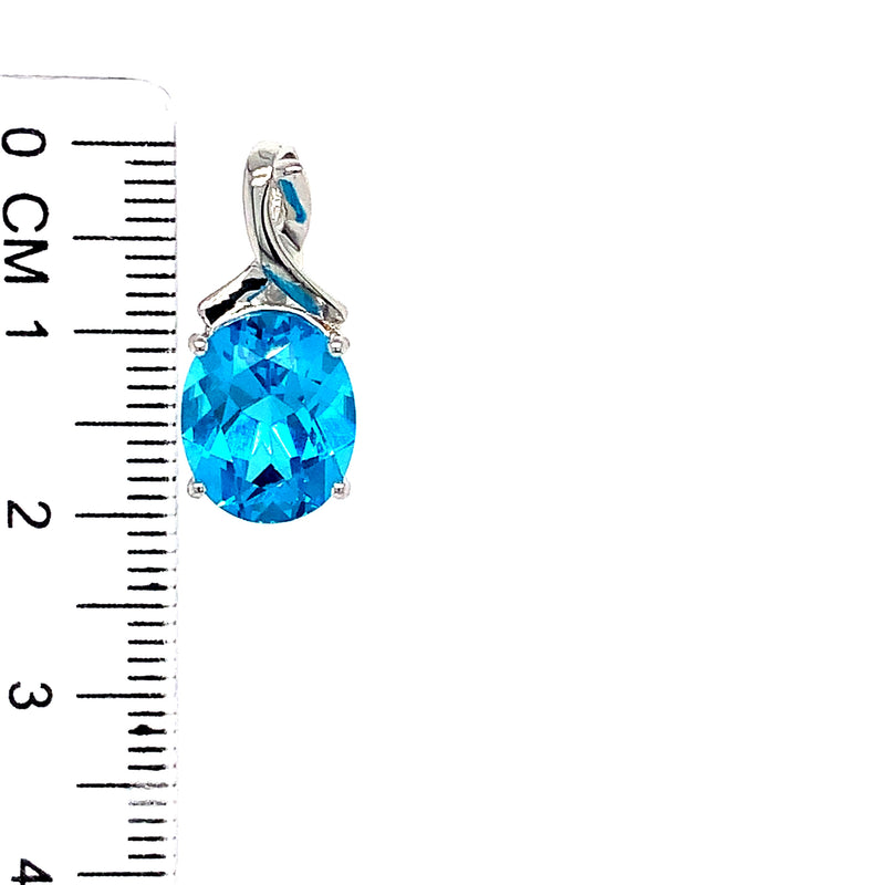 Dije de topacio azul en plata 925