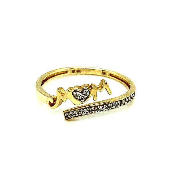 (SOFIA) Anillo (MOM) con diamantes en oro amarillo 10k  ANTES: $249.00