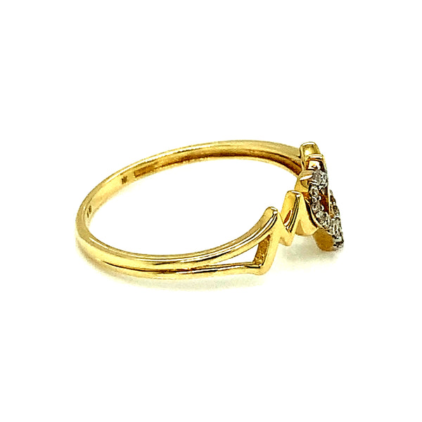 (SOFIA) Anillo (MOM) con diamantes en oro amarillo 10k