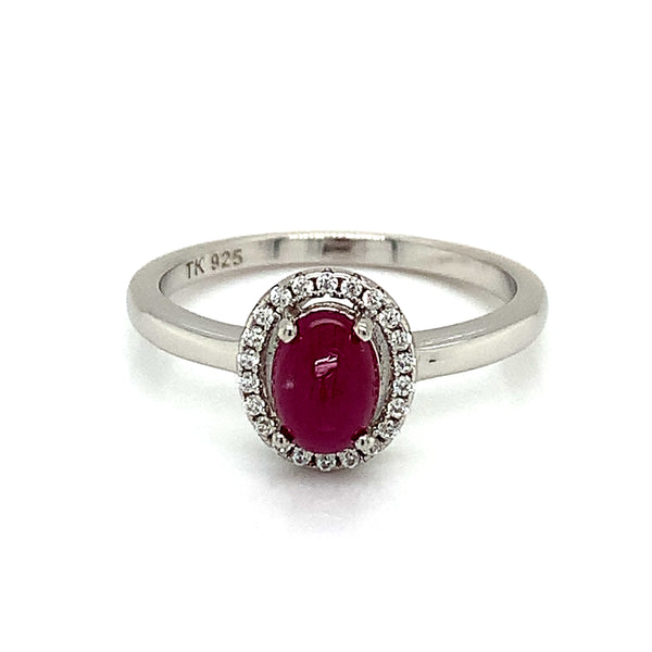 Anillo de rubí en plata 925