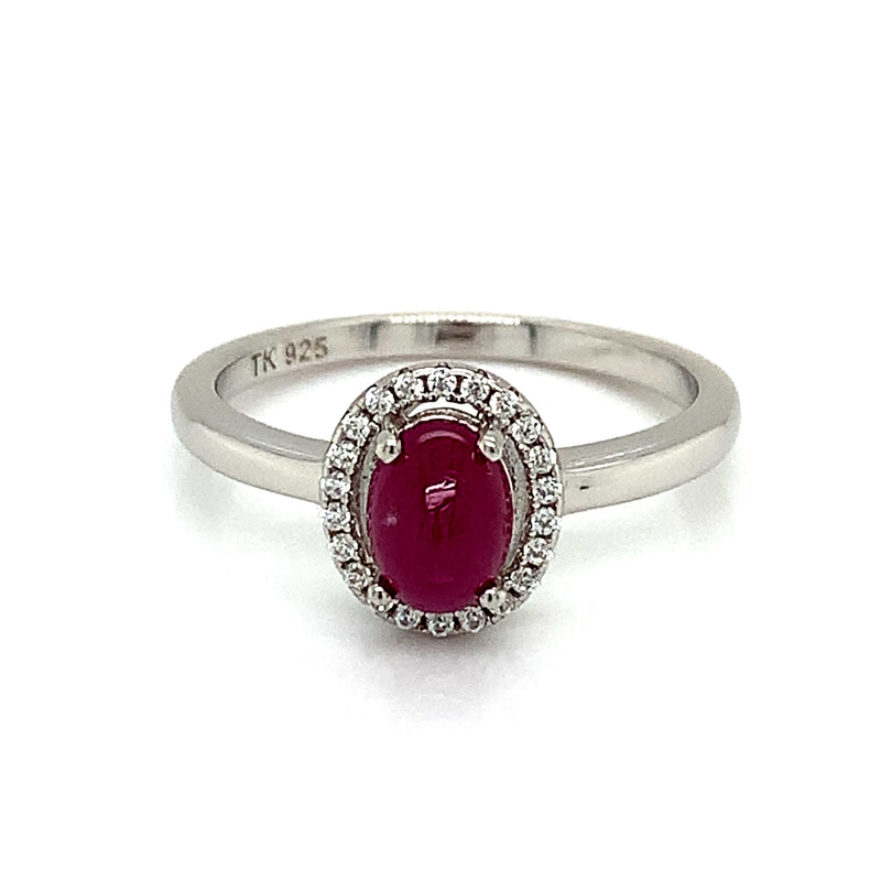 Anillo de rubí en plata 925