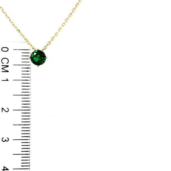 Collar (circón verde) en oro amarillo 10kt. 45cm