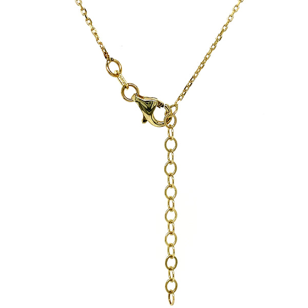 Collar (circón rojo) en oro amarillo 10kt. 45cm