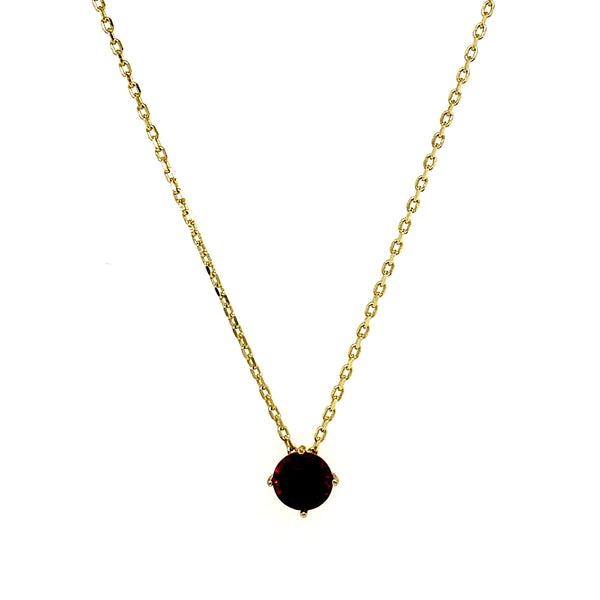Collar (circón rojo) en oro amarillo 10kt. 45cm