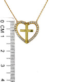 Collar (corazón y cruz) en oro amarillo 10kt. 45cm