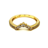 (SOFIA) Banda con diamantes en oro amarillo 10k