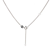 Collar de aguamarina con diamantes en oro blanco de 14Kt.