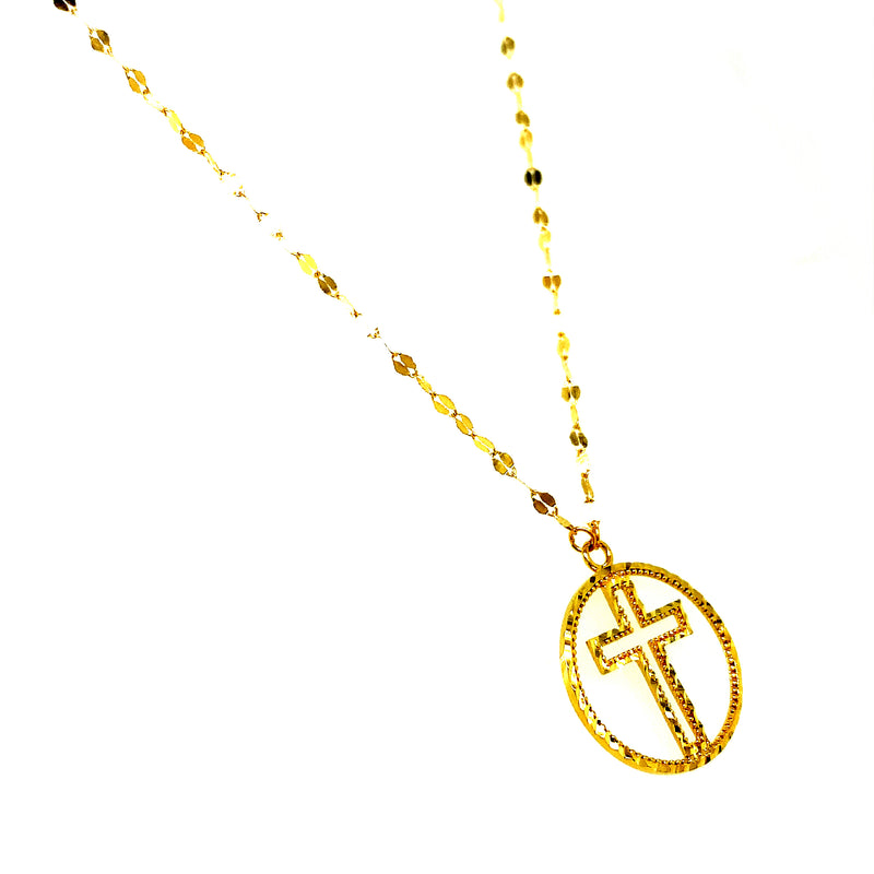 Collar (cruz) en oro amarillo 18kt. 43-45cm