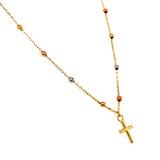 Collar (cruz) en oro 3 Tonos 18kt. 43-45cm