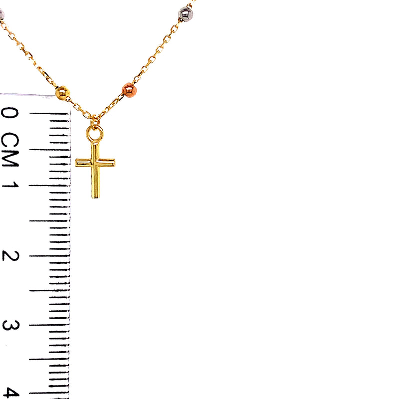Collar (cruz) en oro 3 Tonos 18kt. 43-45cm