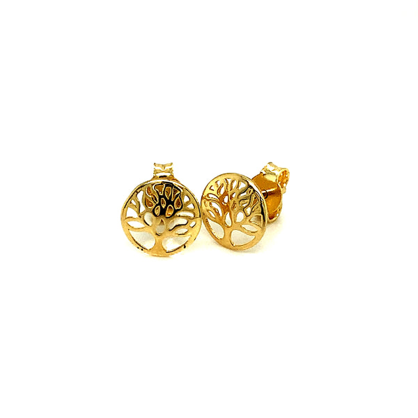 Aretes (árbol de la vida) en oro amarillo 10kt