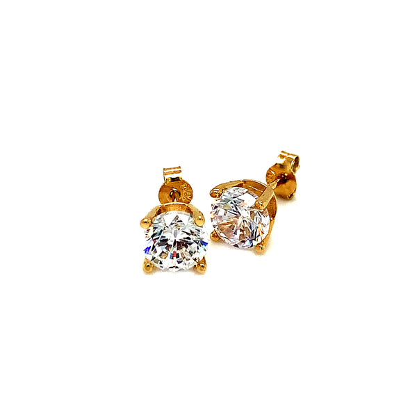 Aretes (circón) en oro amarillo 10kt