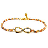 Pulsera (infinito) en oro 3 Tonos 10k. 17-19cm