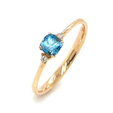 Anillo de topacio azul con diamantes en oro amarillo 14k ANTES: $425.00