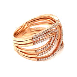 Anillo con diamantes en oro rosado 14kt