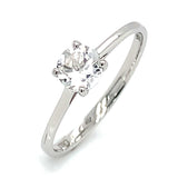 Anillo de topacio blanco en oro blanco 14kt.