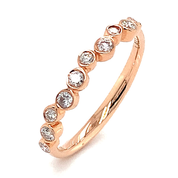 Banda con diamantes en oro rosado 14k  ANTES: $975.00