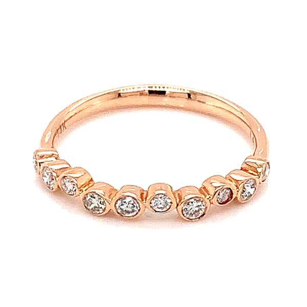Banda con diamantes en oro rosado 14k  ANTES: $975.00